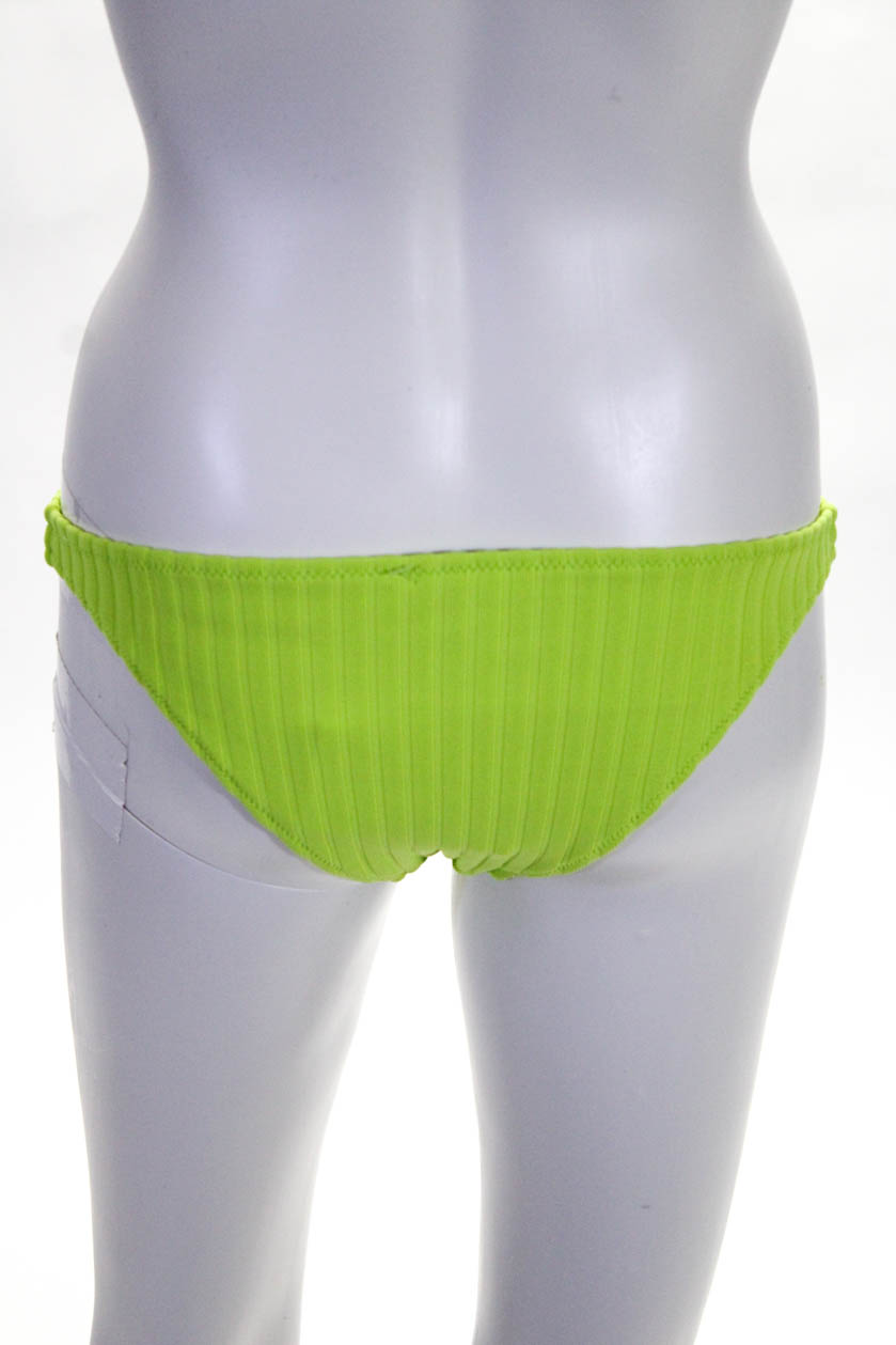 Solid & Striped Womens The Rachel Bikini Bottoms Chartreuse Rib Size ...