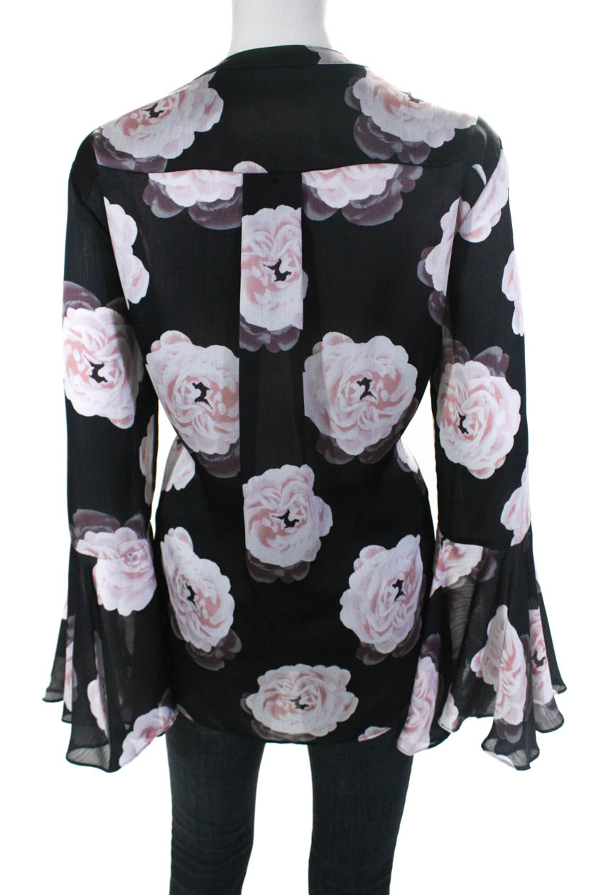 sheer bell sleeve blouse