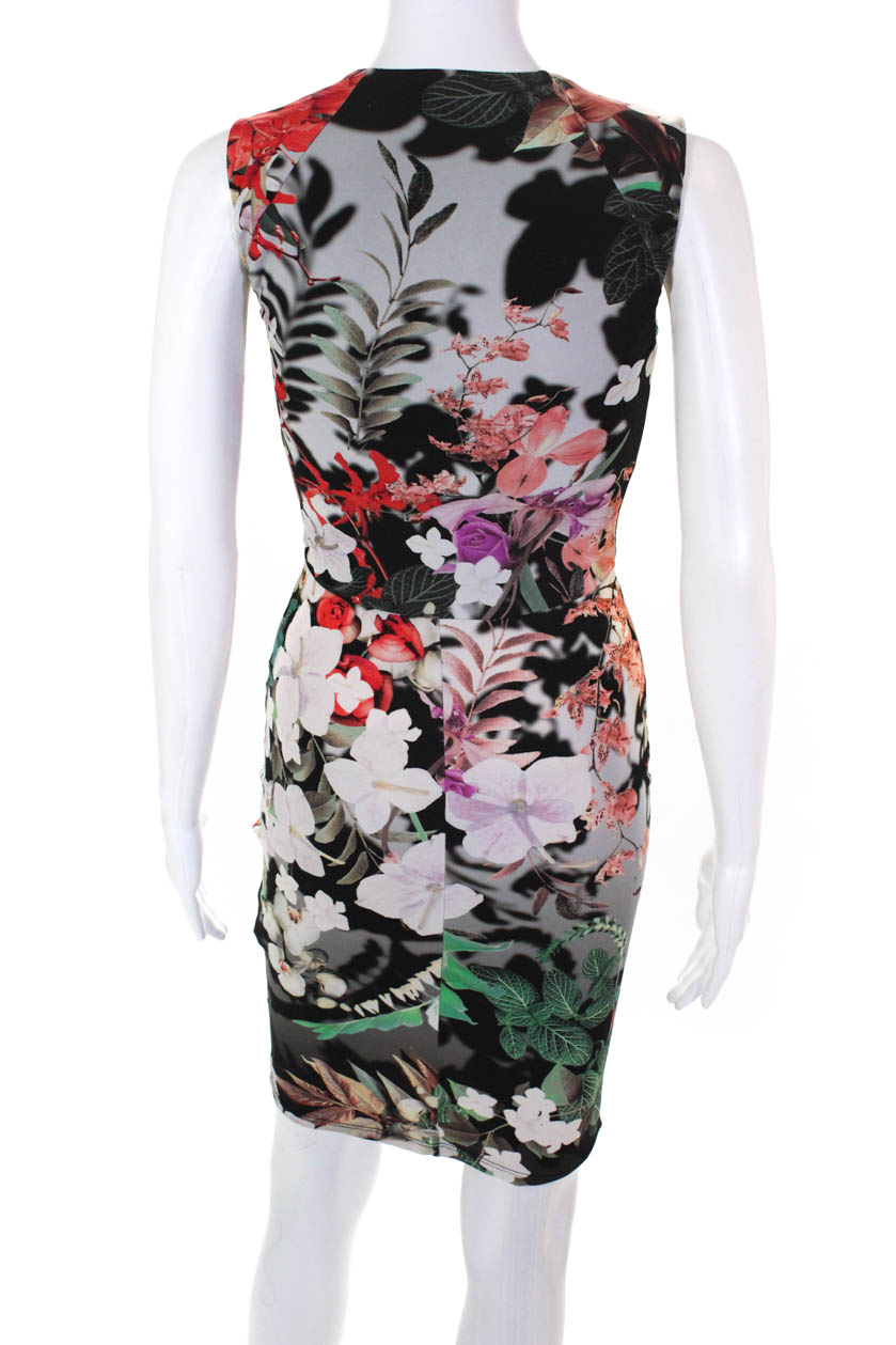 Roberto Cavalli Womens Floral Print Sleeveless Sheath Dress Gray Size IT 38 | eBay