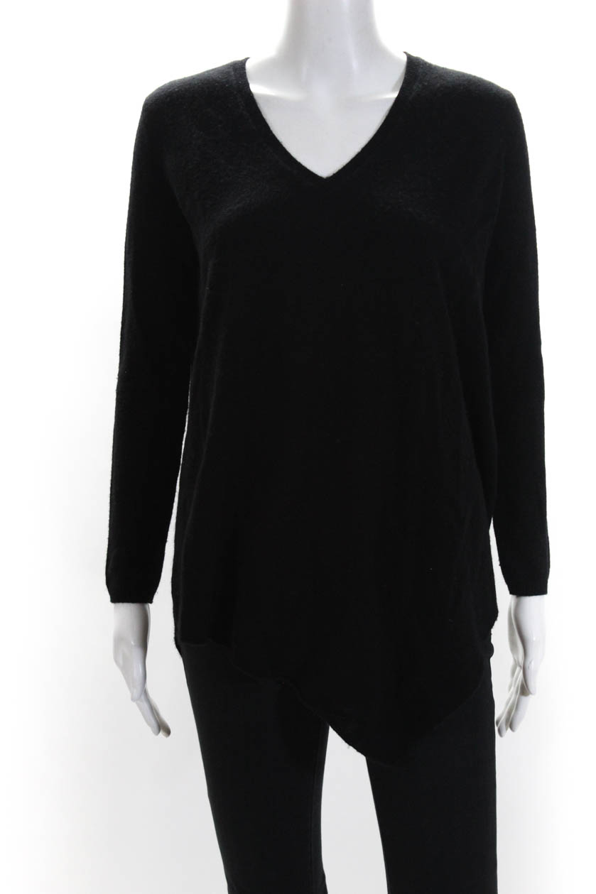 Joie Womens Long Sleeve V Neck Asymmetrical Hem Tunic Sweater Black Size XS | eBay