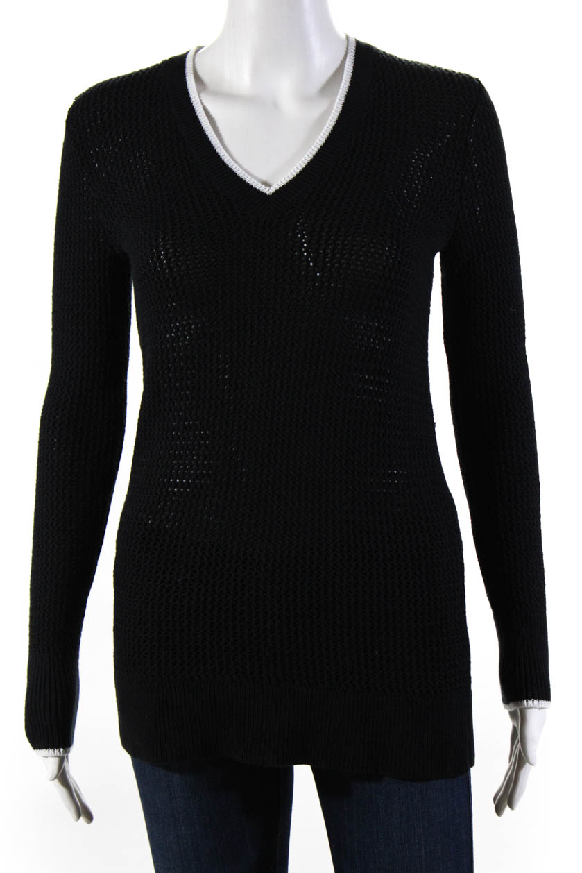 Rag & Bone Womens Knit V-Neck Long Sleeve Sweater Black Size XS | eBay