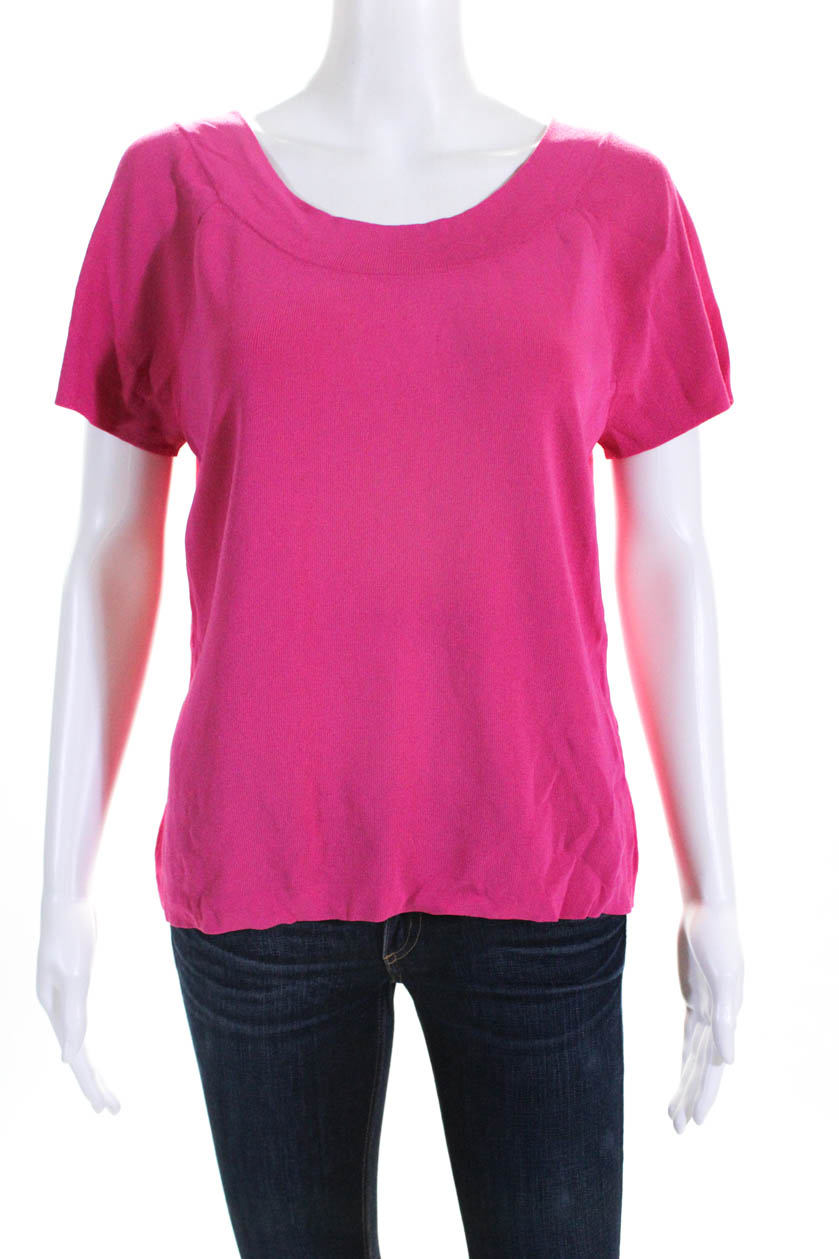 Talbots Womens Knit Short Sleeve Scoop Neck Tee Blouse Pink Size XL | eBay