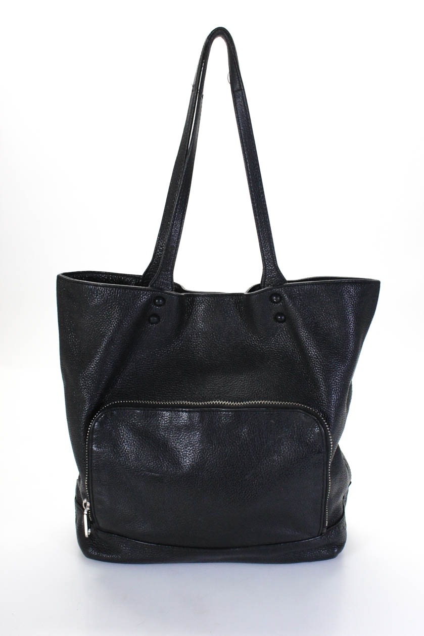 Milly Womens Leather Magnetic Closure Shoulder Bag Black | eBay