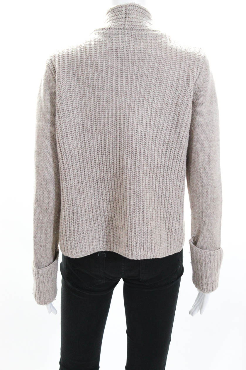 Rachel Zoe Womens Long Sleeve Open Front Knit Cardigan Sweater Beige ...