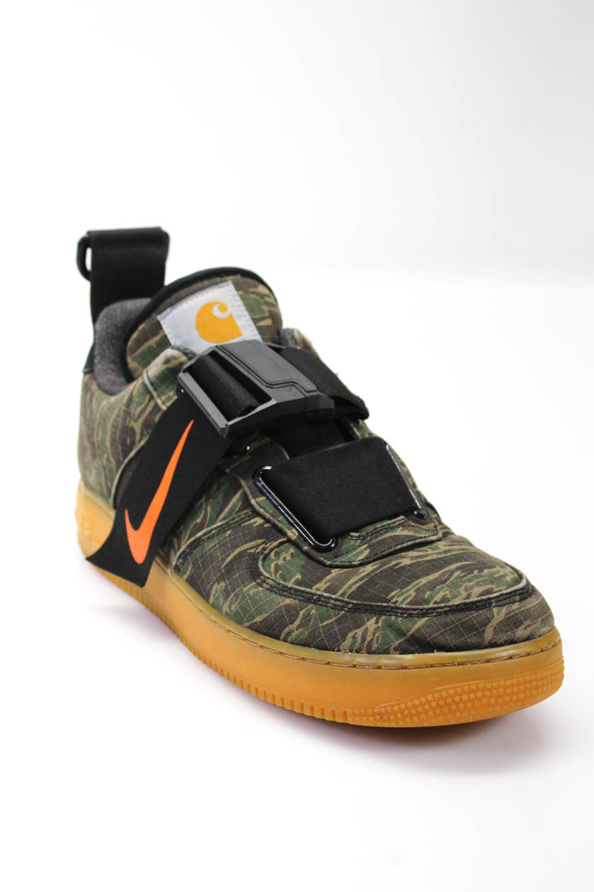 NIKE MENS CARHARTT WIP x Air Force 1 Utility Low Premium Camo Sneakers ...