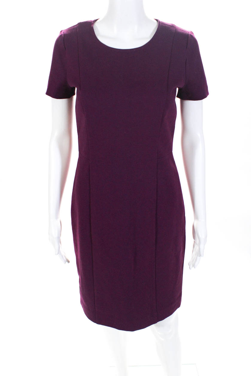 DKNY Womens Sheath Short Sleeve Dress Dark Purple Size 4 | eBay