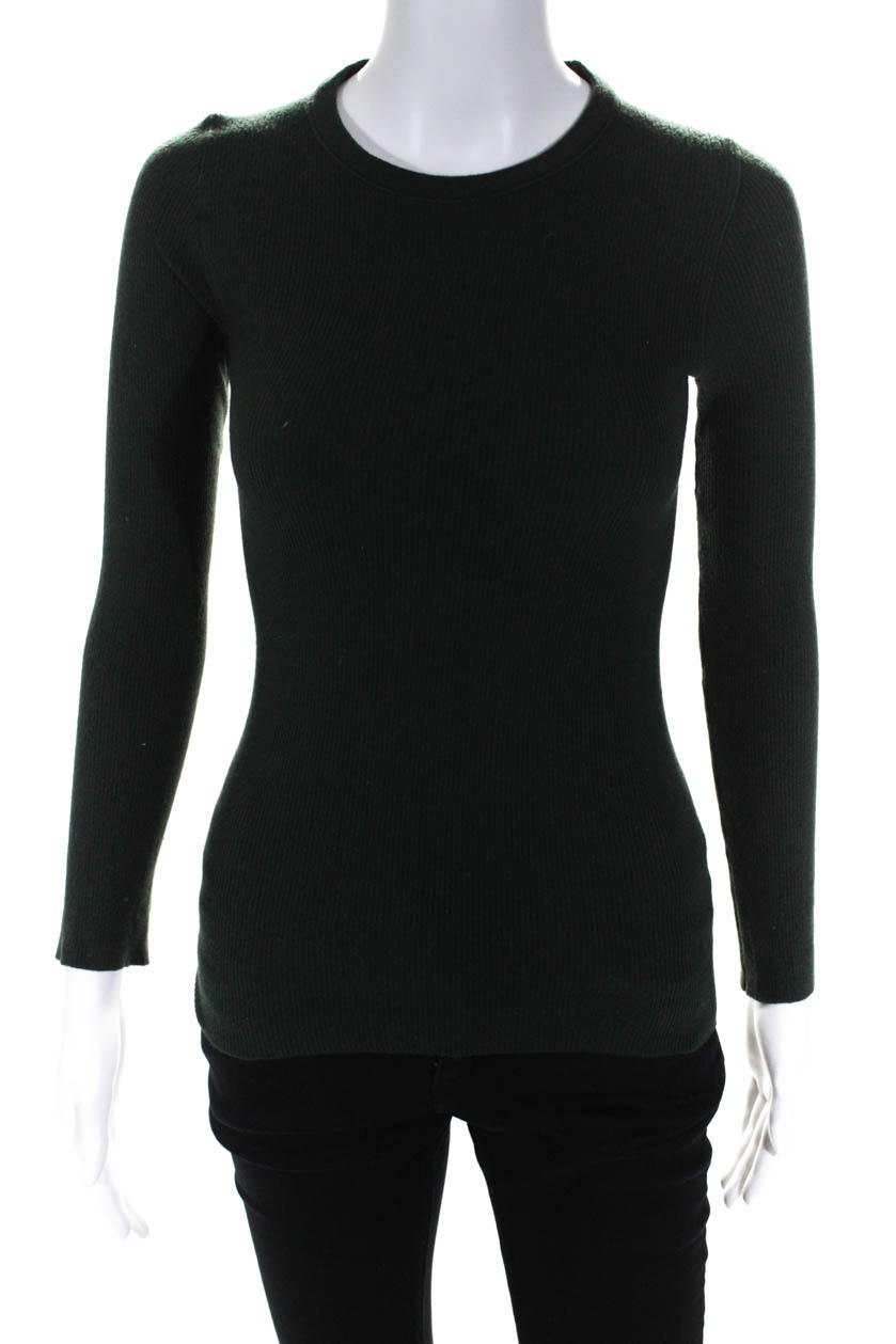Louis Vuitton Womens Ribbed Crew Neck Pullover Sweater Green Size Large ...
