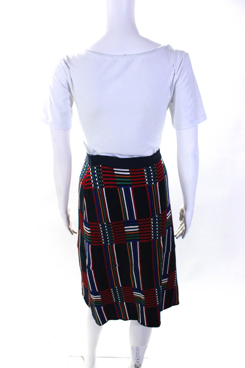 Tory Sport Womens Navy Check Jacquard Skirt Blue Size S 12716191
