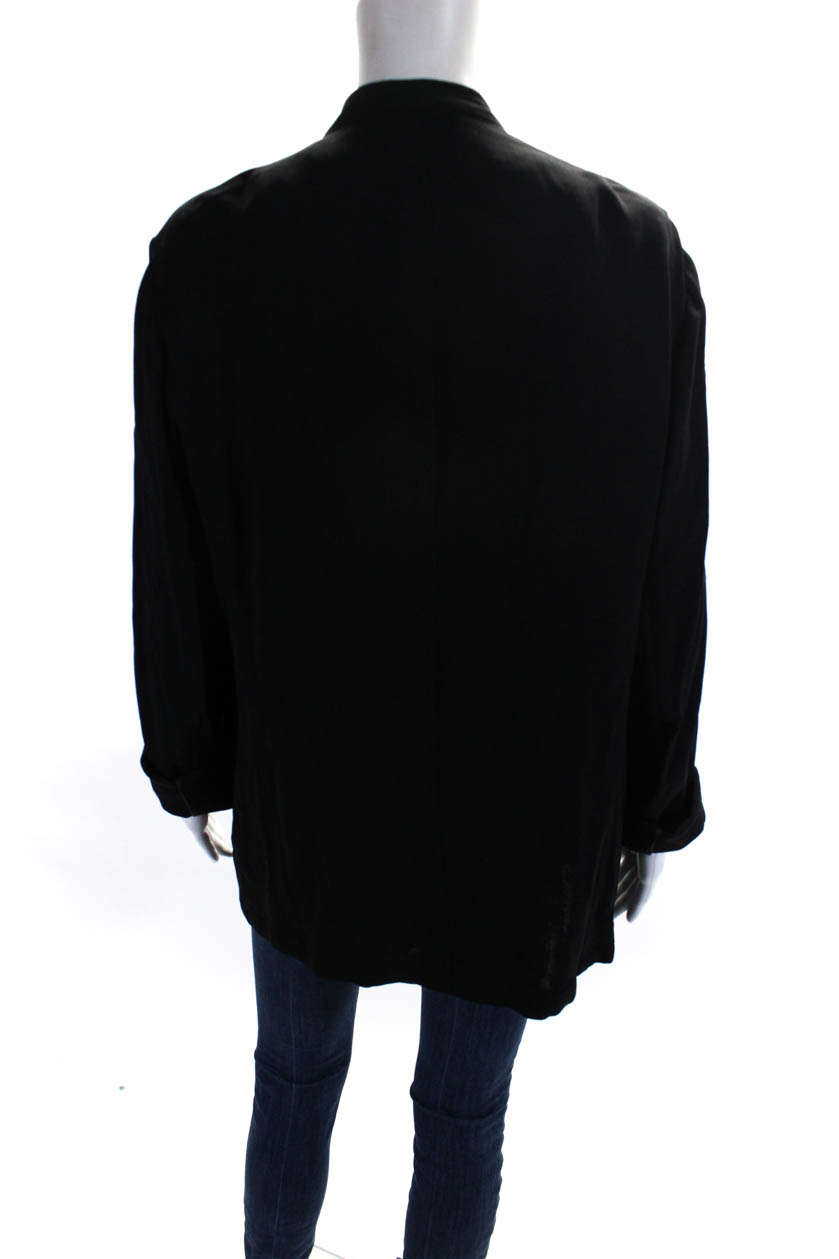 Donna Karan Signature Womens Single Button Long Sleeve Jacket Black ...