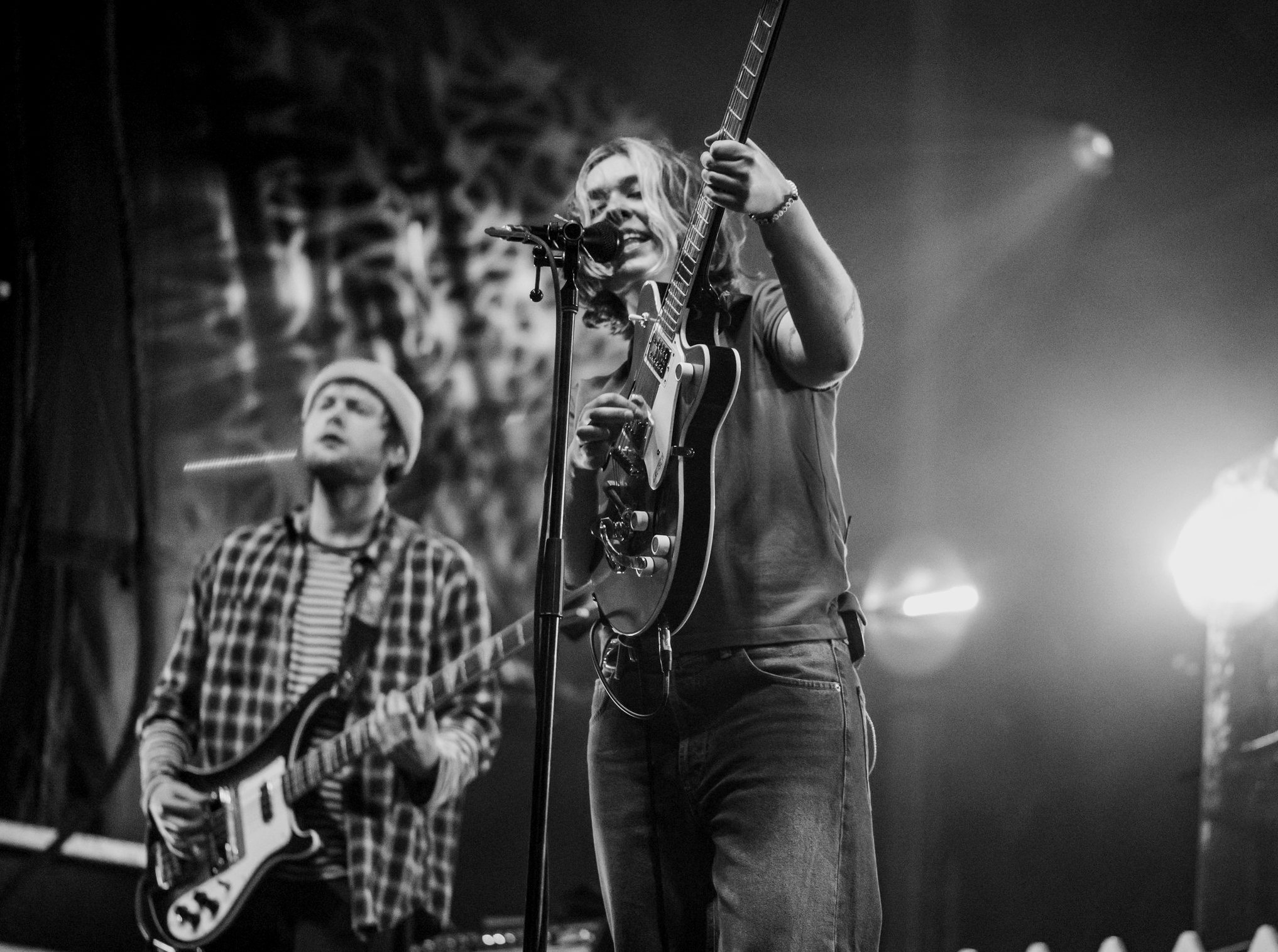 Black-and-white live concert photography