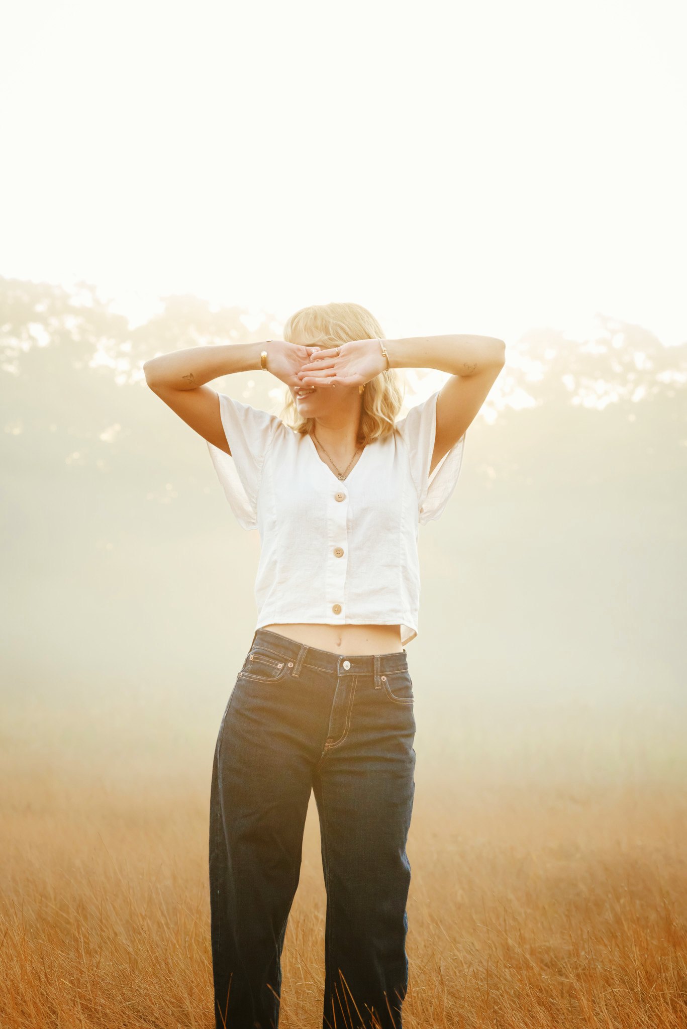 Outdoor portrait of Raegen in Acadia National Park, Maine, photographed by Among the Grain Photography