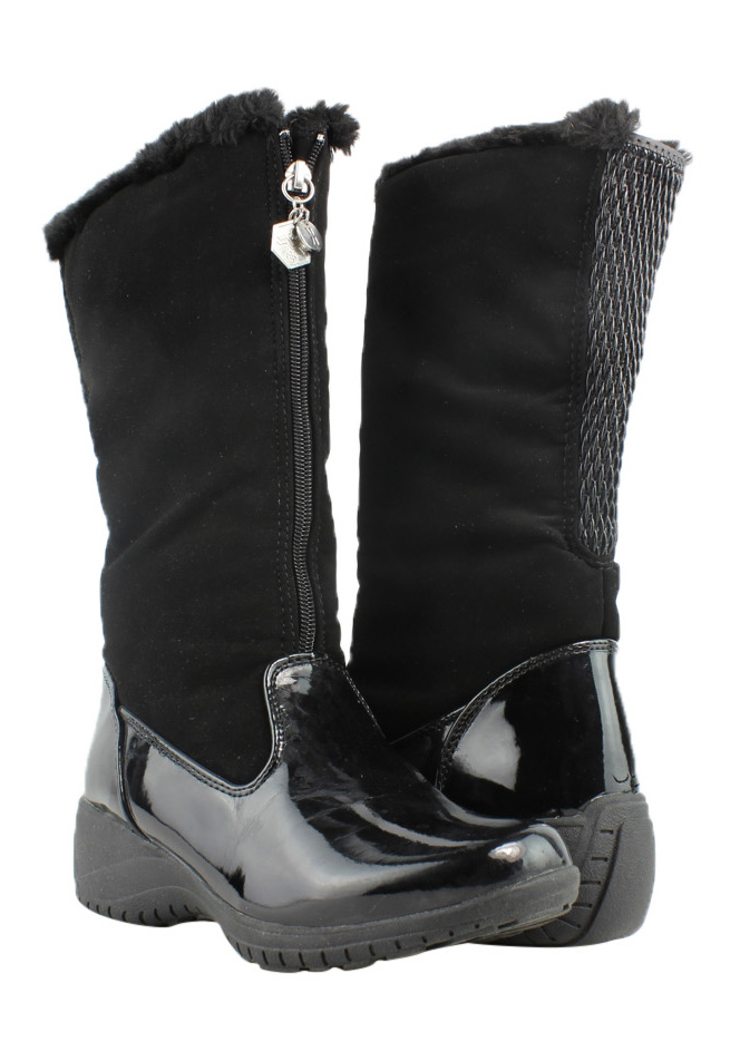 Khombu Womens Black Patent Combo Snow Boots Size 6 (246609 ...