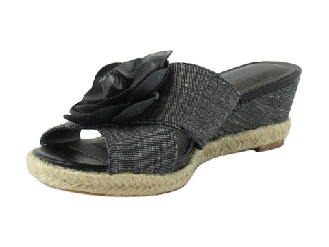 LifeStride Womens Omega Black Fabric Wedge Sandals Size 6 | eBay