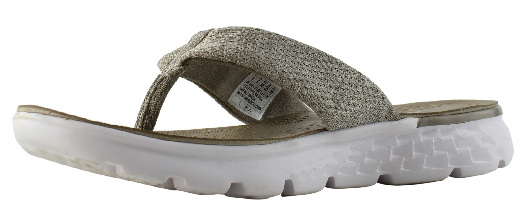 Skechers Womens 14656 Taupe/White Flip Flops Size 8 (303275 ...