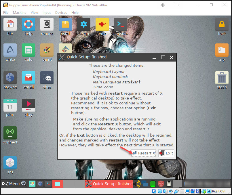 puppy linux running mac os in virtualbox