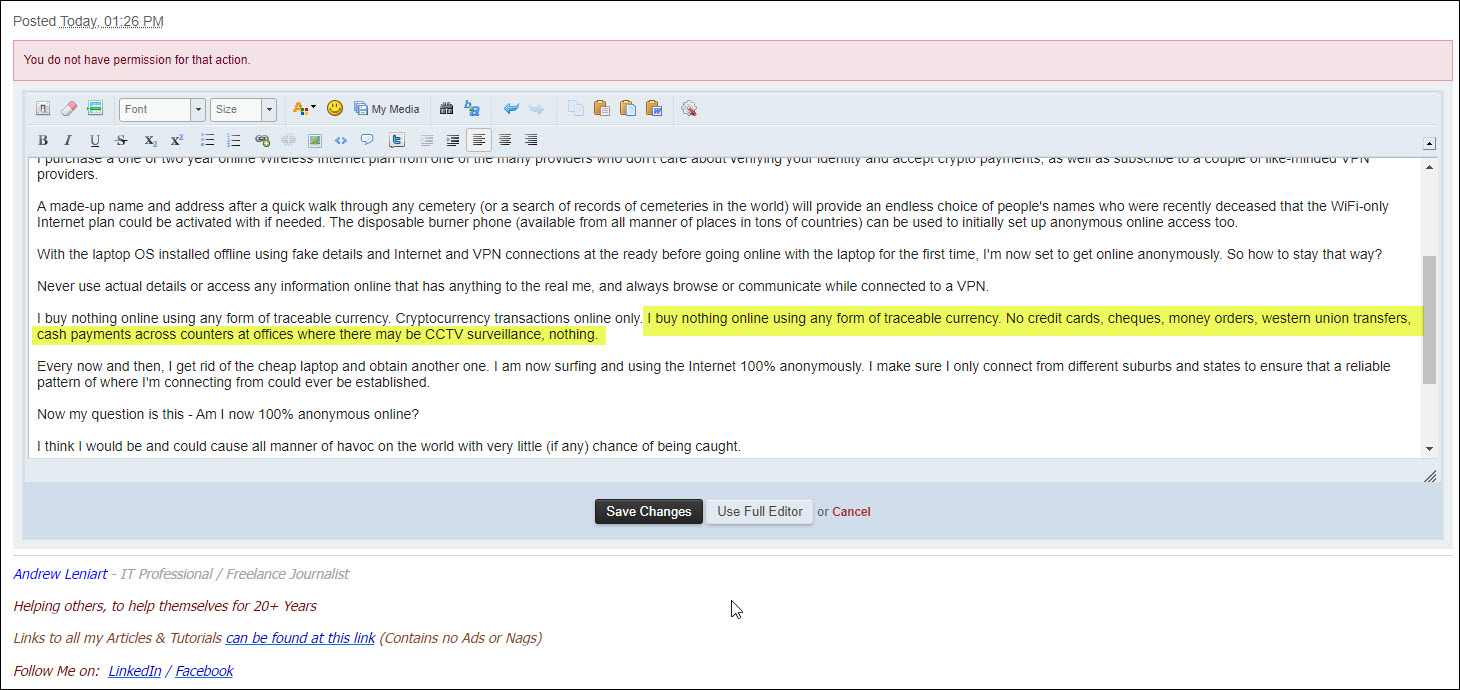 A strange error while posting in ther Chat Forum - BleepingComputer ...