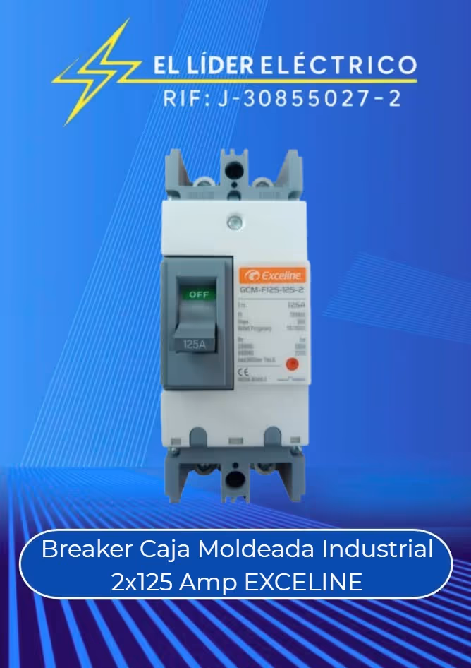 Breaker Caja Moldeada Industrial 2x125 Amp EXCELINE