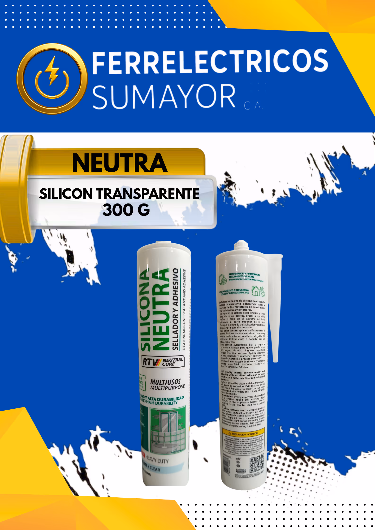 Silicona Transparente NEUTRA (300g)