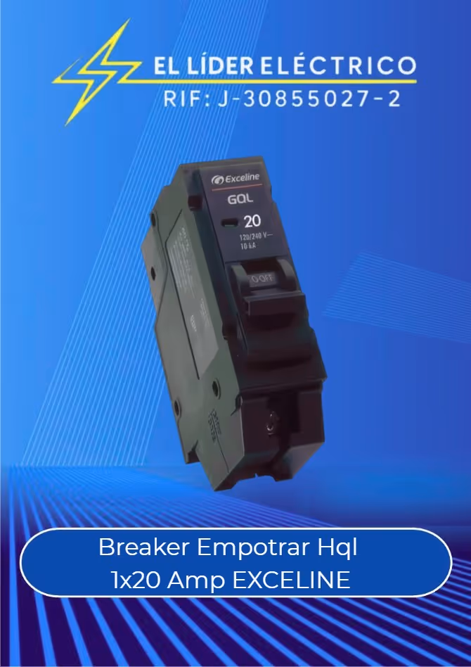 Breaker 1x20 Amp Empotrar Hql EXCELINE 