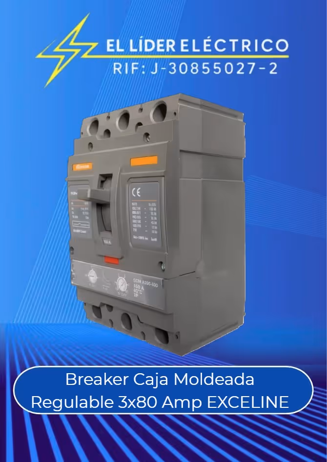 Breaker Caja Moldeada Regulable 3x80 Amp EXCELINE