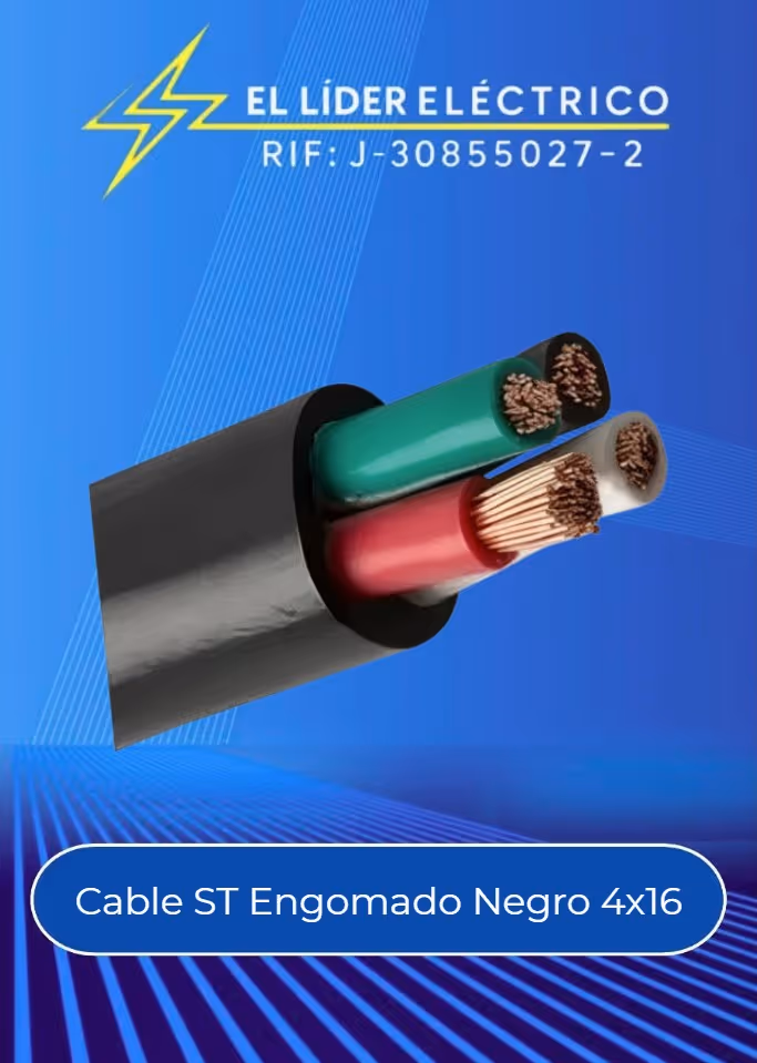 Cable ST Engomado Negro 4x16