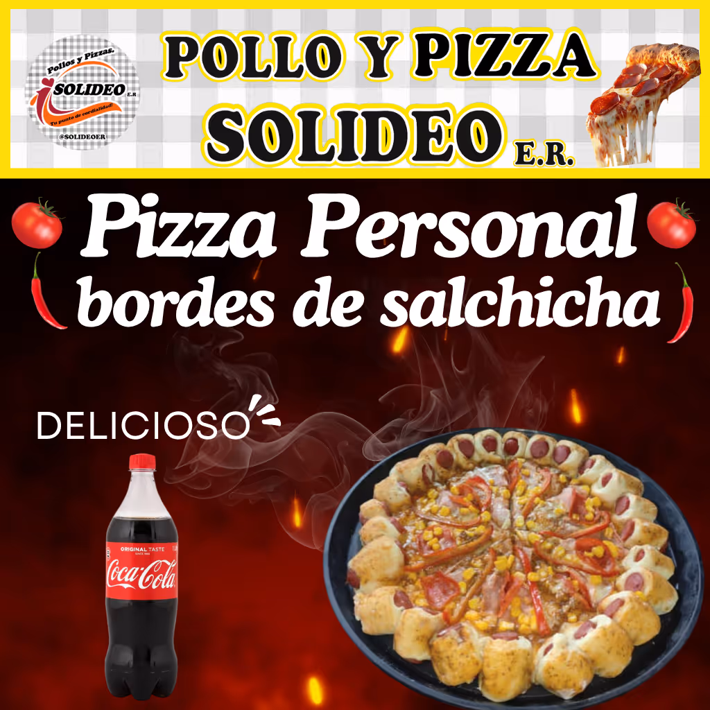PIZZA PERSONAL BORDES DE SALCHICHA 