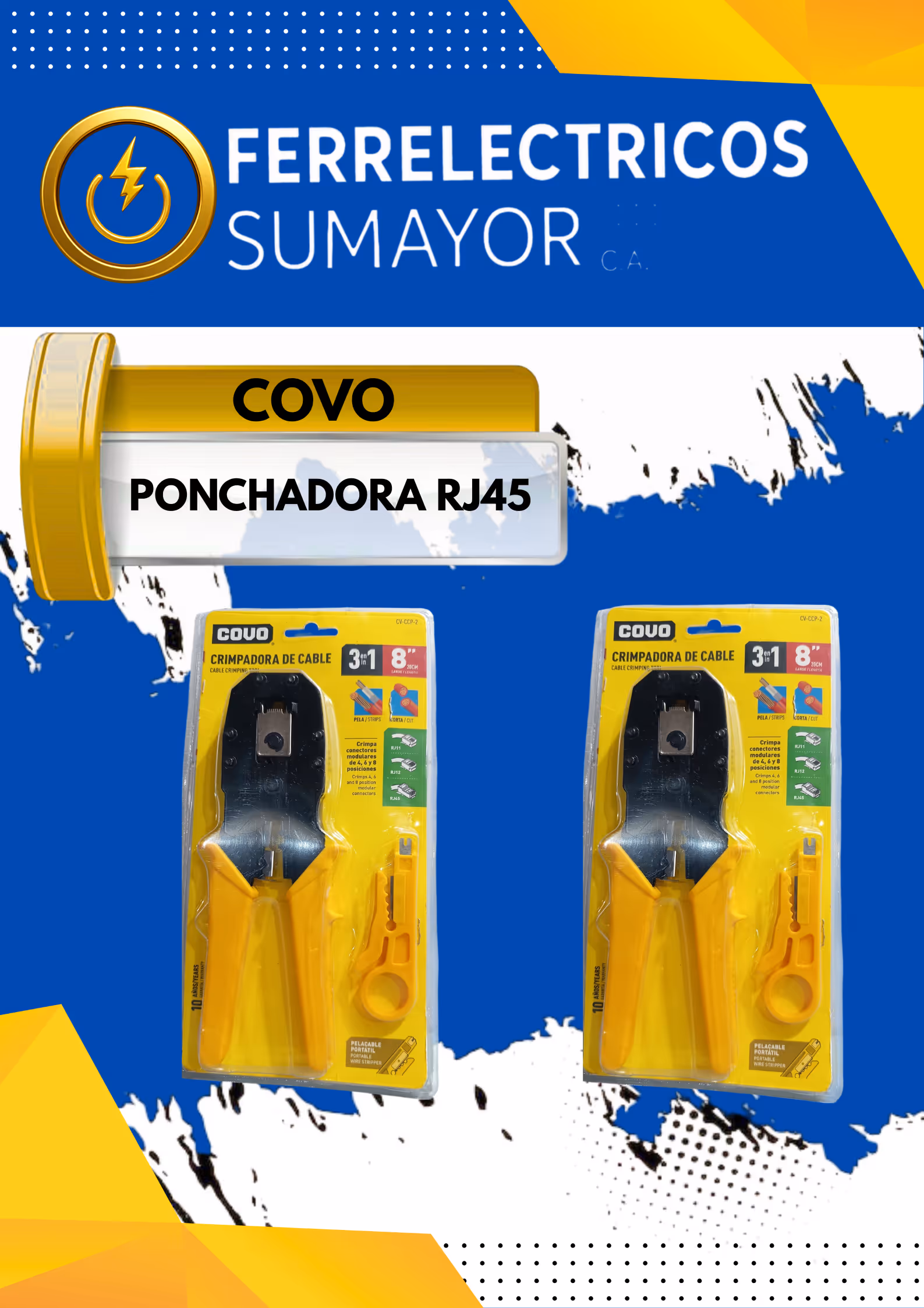 Ponchadora 3-en-1 COVO para RJ45