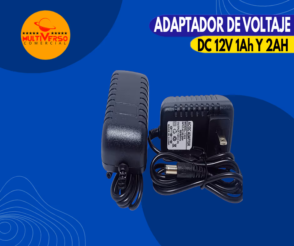 ADAPTADOR DE VOLTAJE DC 12V 1Ah Y 12V 2Ah