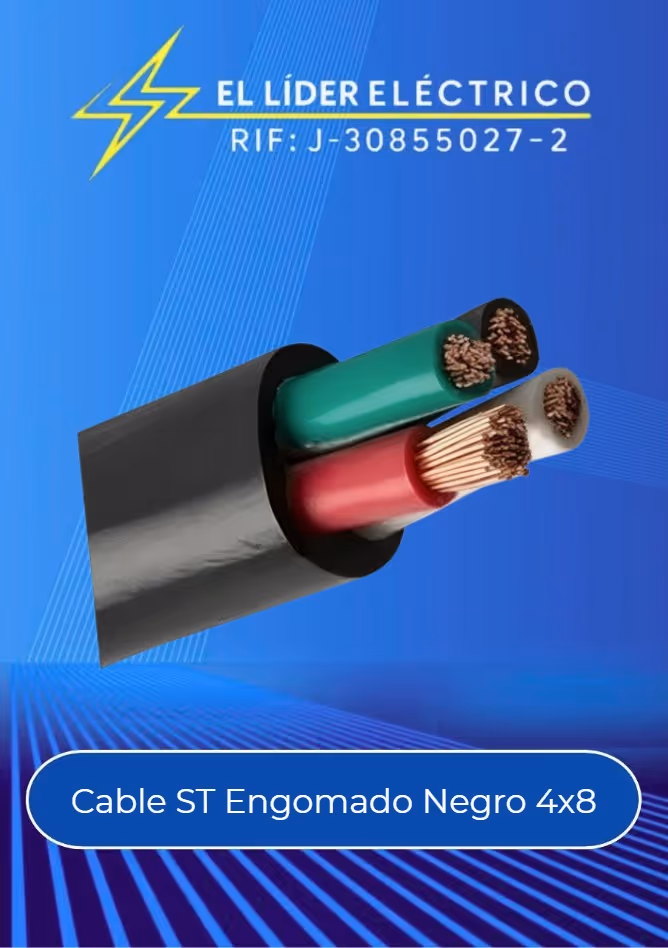 Cable ST Engomado Negro 4x8