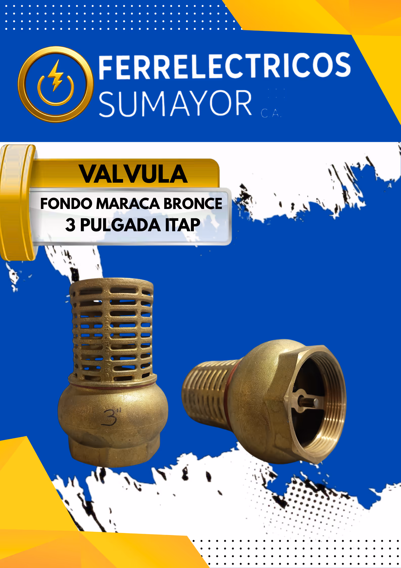 VALVULA FONDO MARACA BRONCE 3 PULGADA