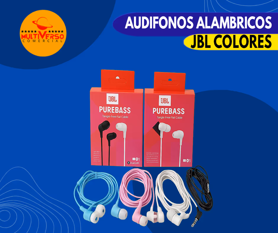 AUDIFONOS ALAMBRICOS JBL DE COLORES