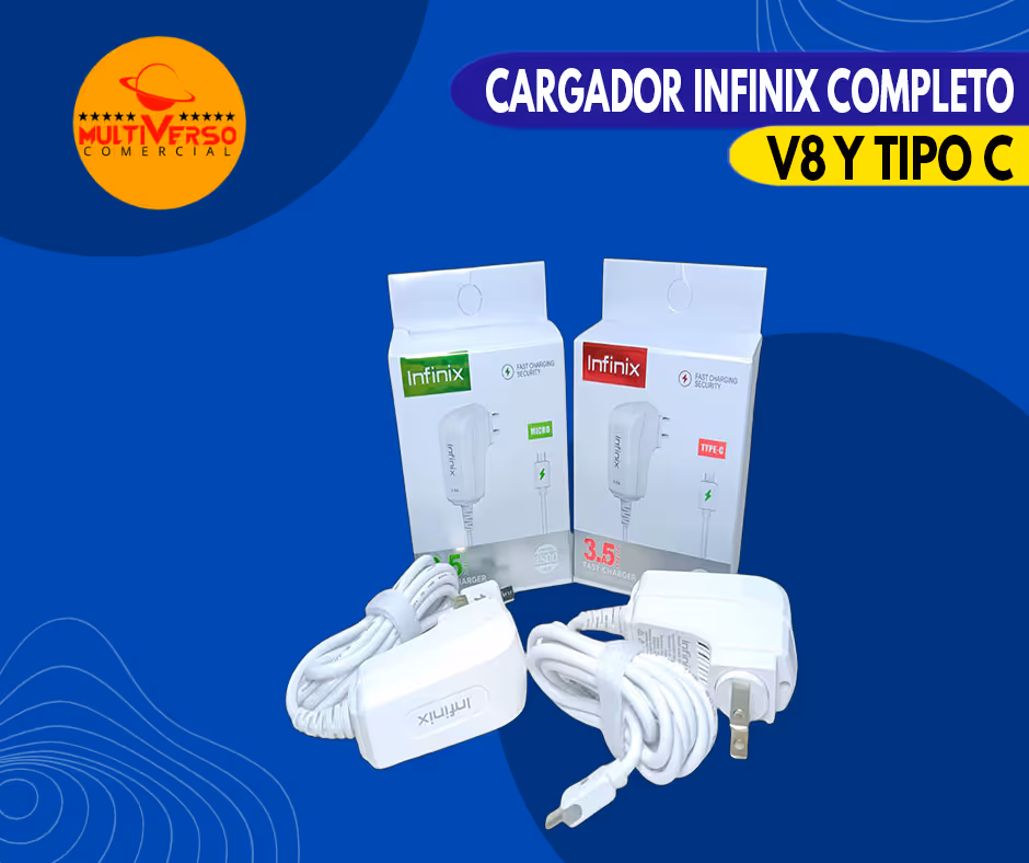 CARGADOR INFINIX COMPLETO V8 Y TIPO C