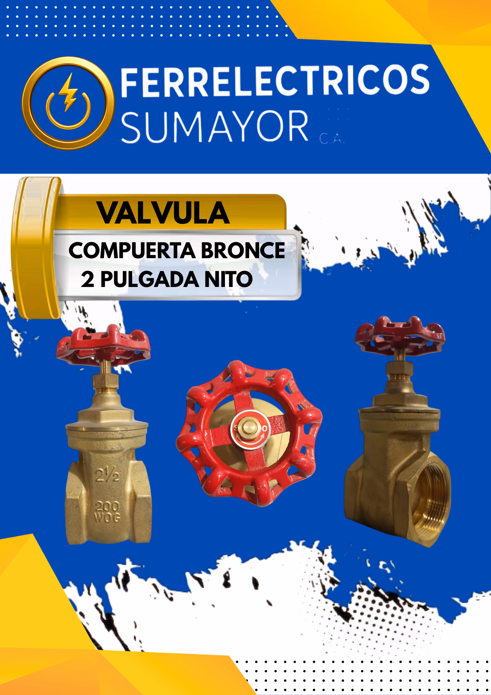 VALVULA COMPUERTA BRONCE 2½ PULGADA NITO
