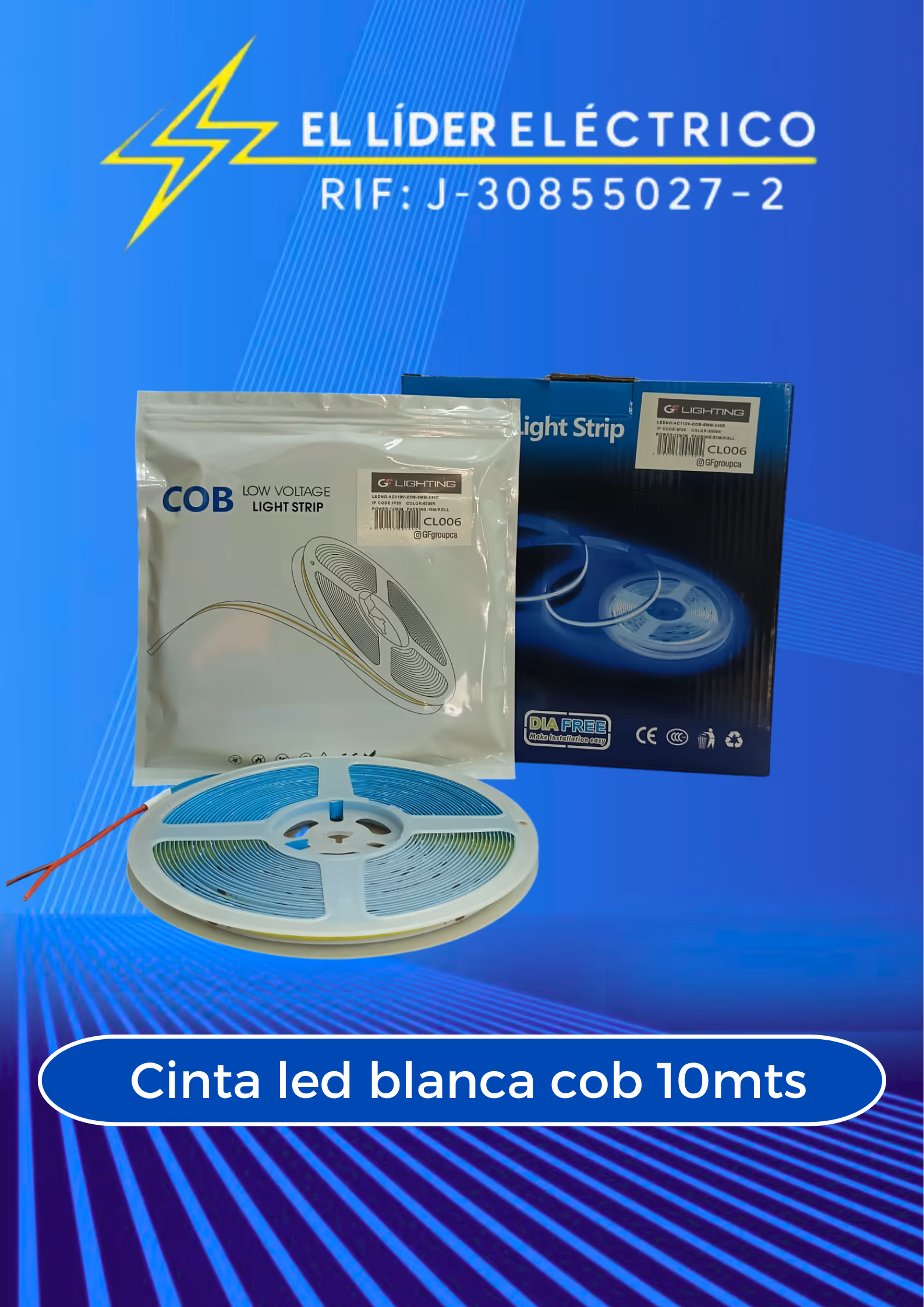 CINTA LED BLANCA COB 10 MTS