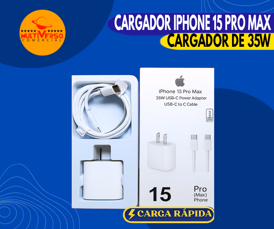 CARGADOR IPHONE 15 PRO MAX 35W