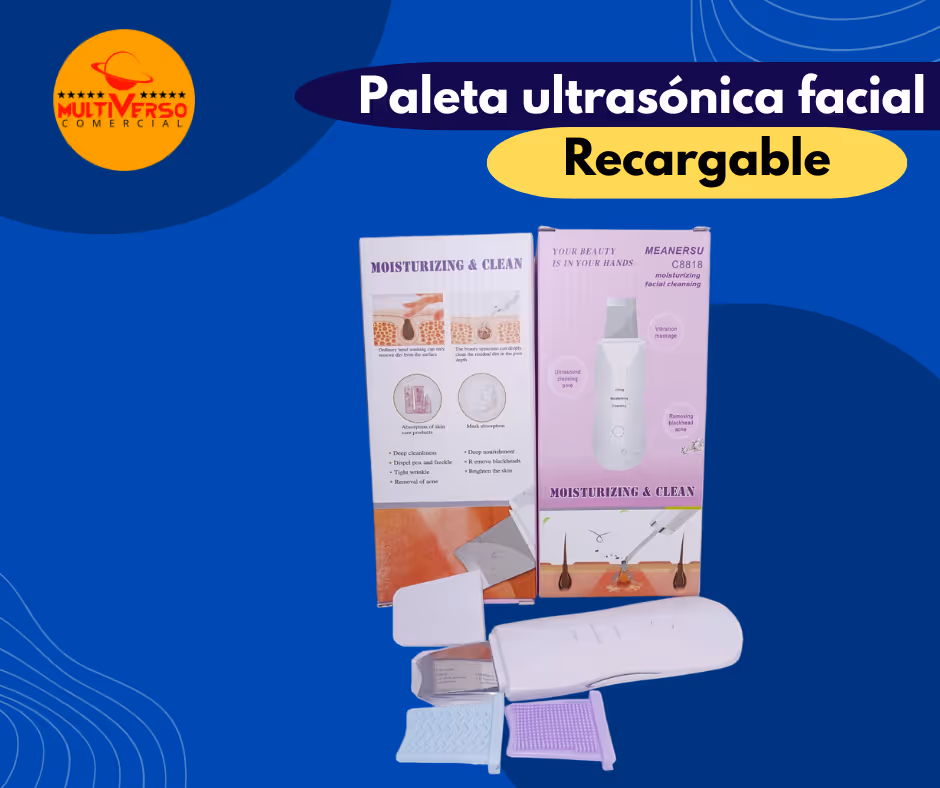 PALETA ULTRASÓNICA FACIAL RECARGABLE 