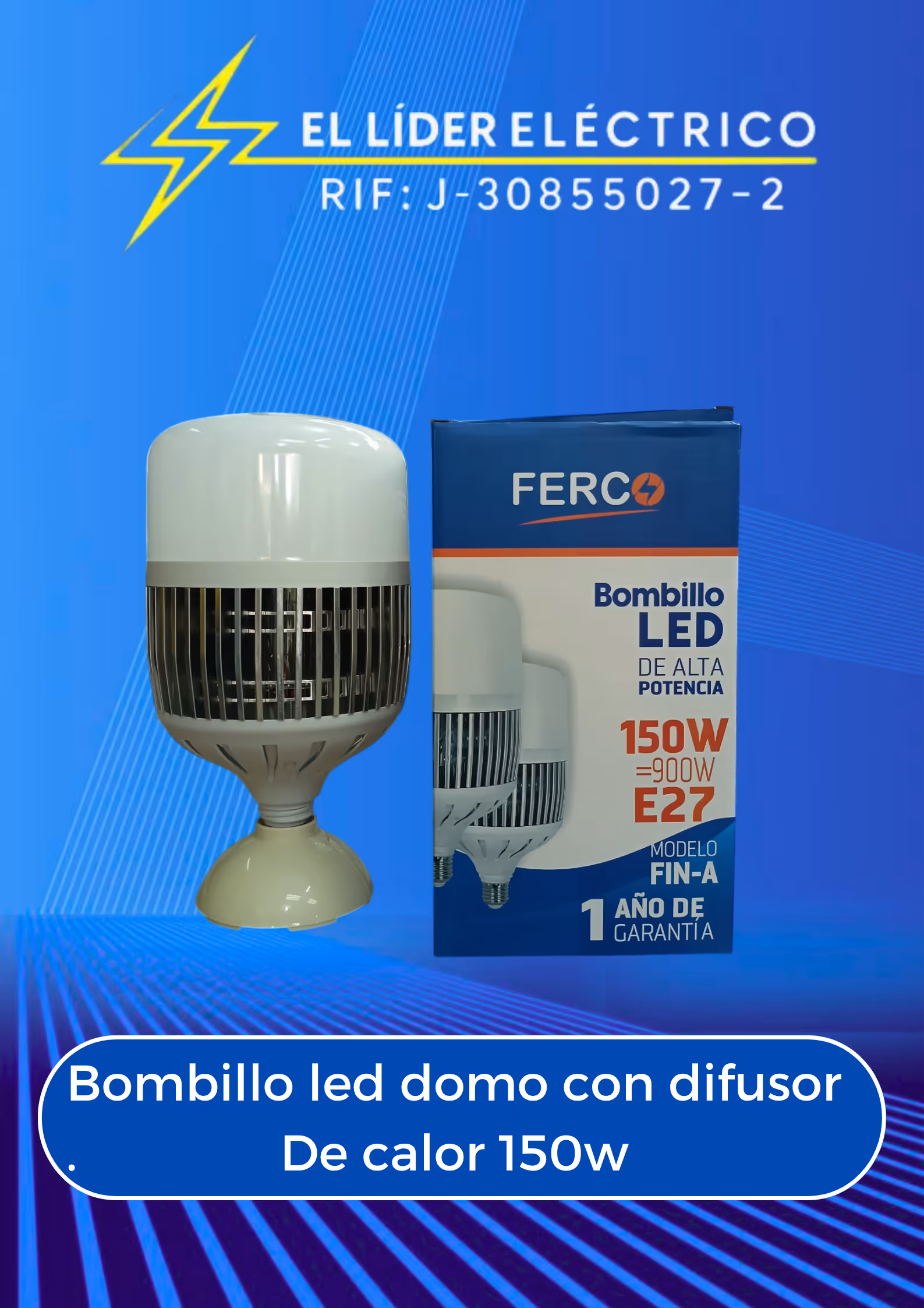 BOMBILLO LED DOMO CON DIFUSOR DE CALOR 150 W 