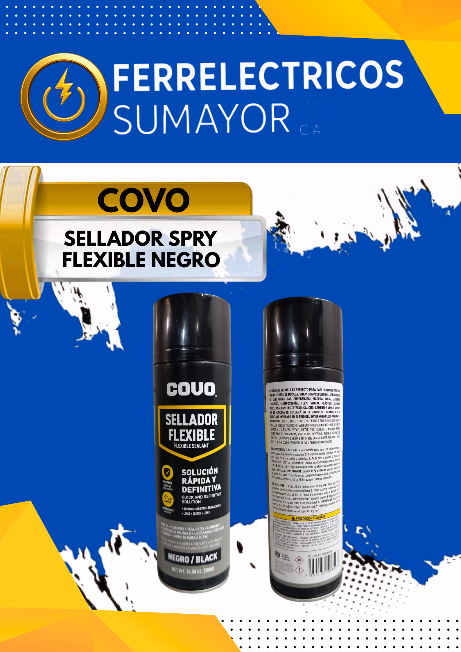 Sellador Flexible COVO en Spray (Negro)