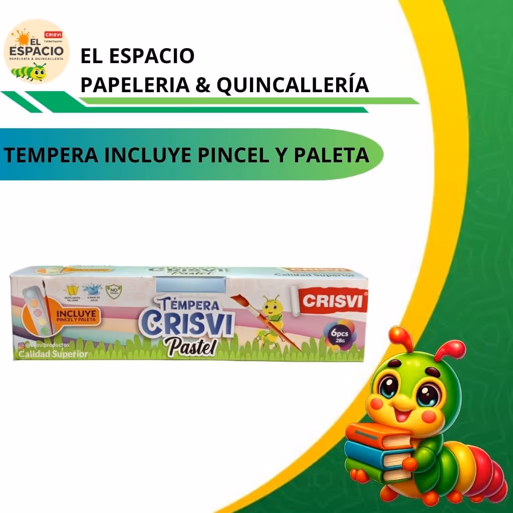 Tempera incluye pincel y paleta 