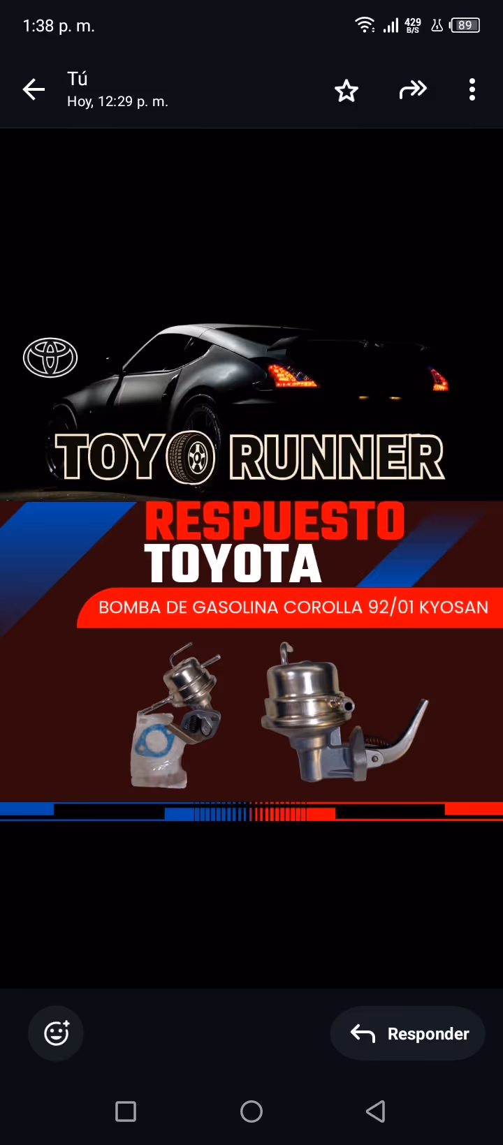 Bomba gasolina Corolla 92/01 kyosan 