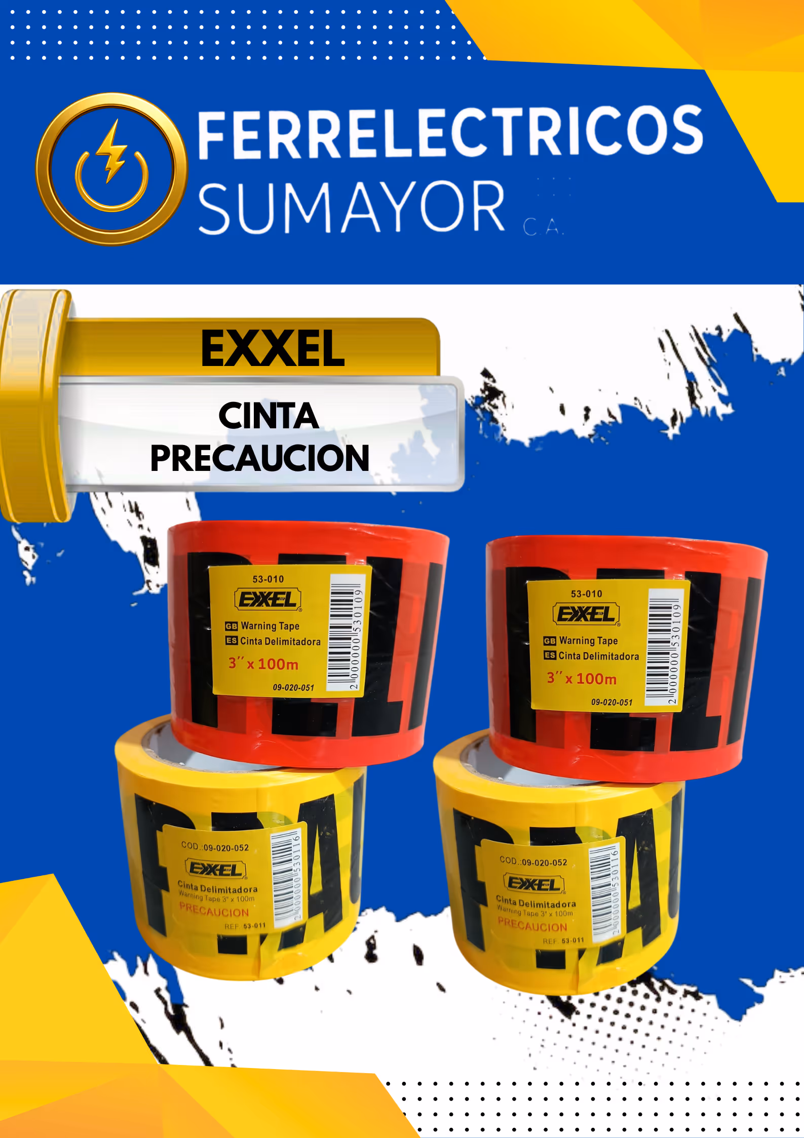 Cinta de Precaución EXXEL (3" x 100m)