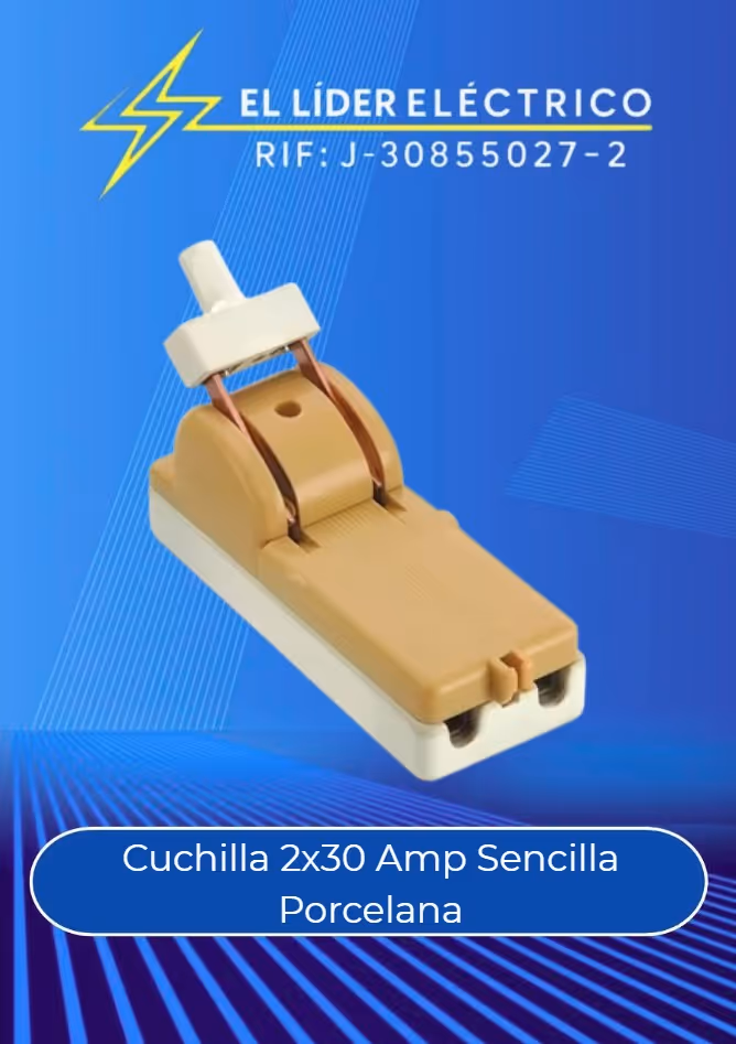 Cuchilla 2x30 Amp Sencilla Porcelana
