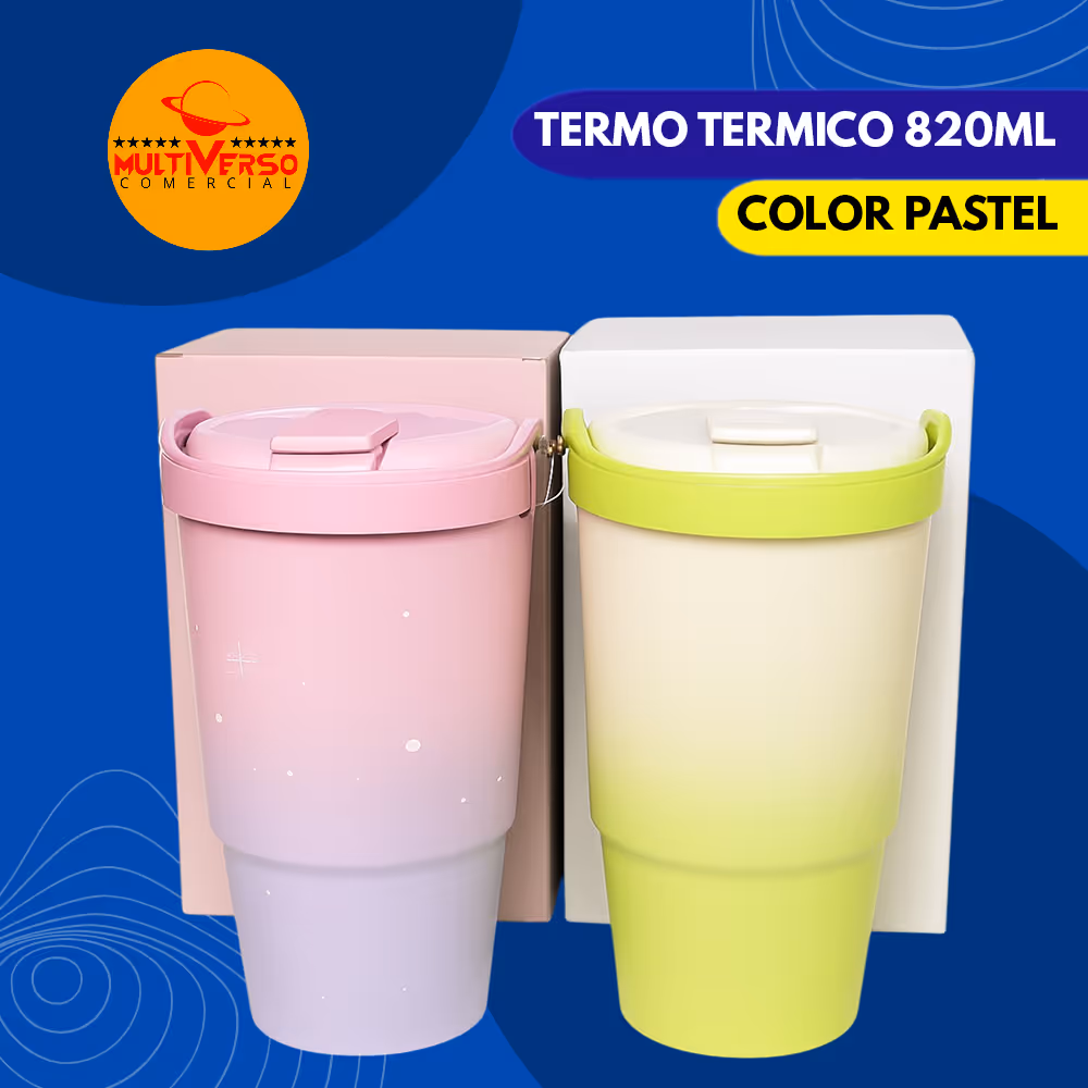 TERMO DE COLORES PASTEL DE 820ML