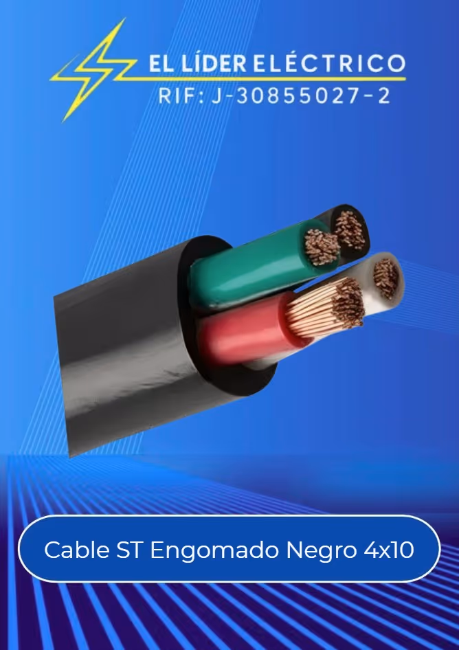 Cable ST Engomado Negro 4x10