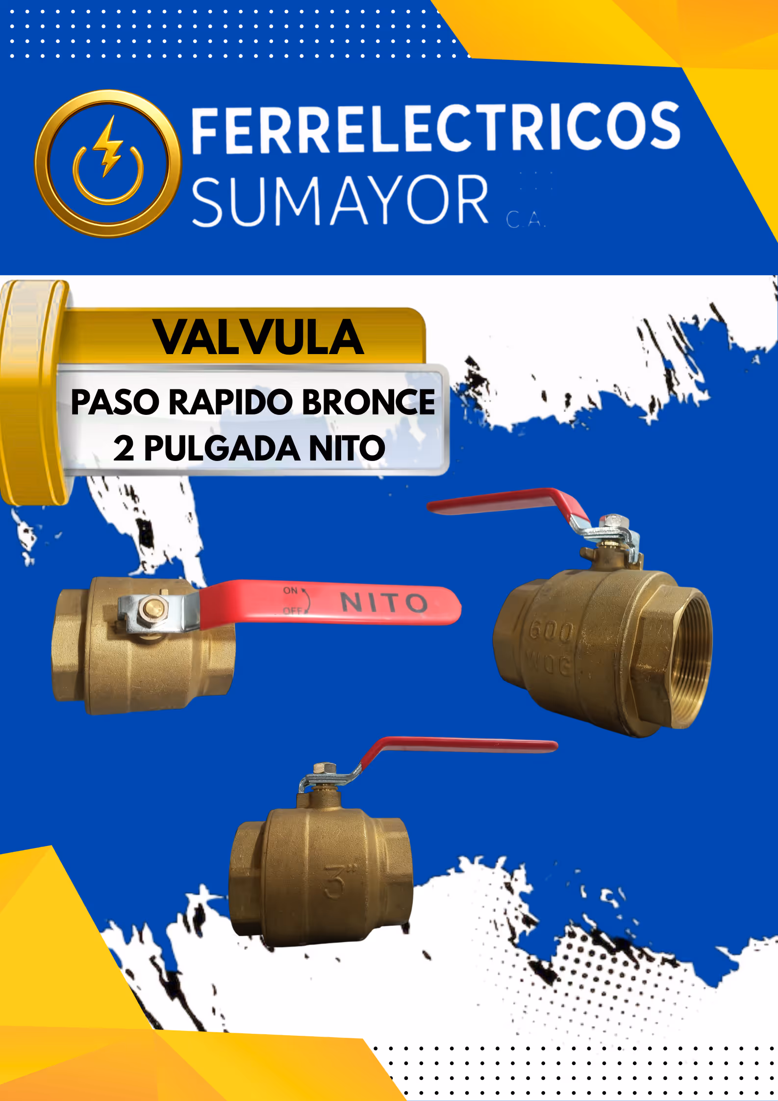 VALVULA PASO RAPIDO BRONCE 3 PULGADA 
