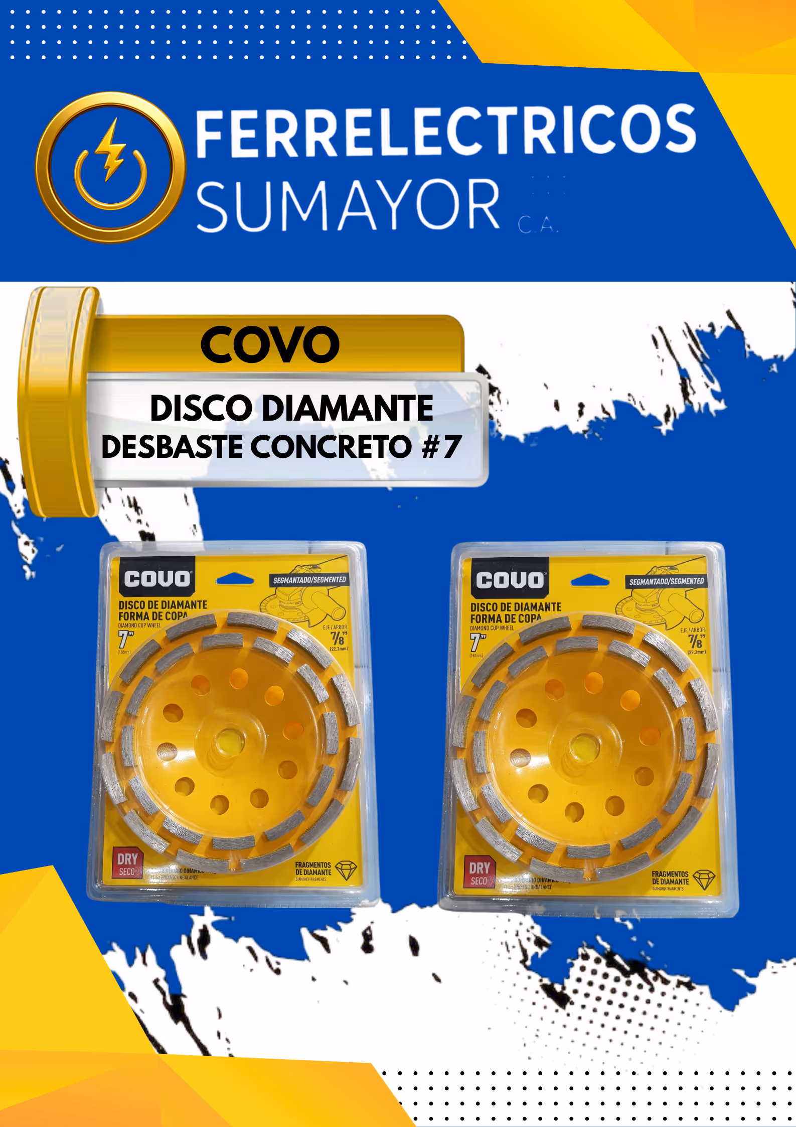 Disco De Diamante Desbaste Concreto #7 Covo