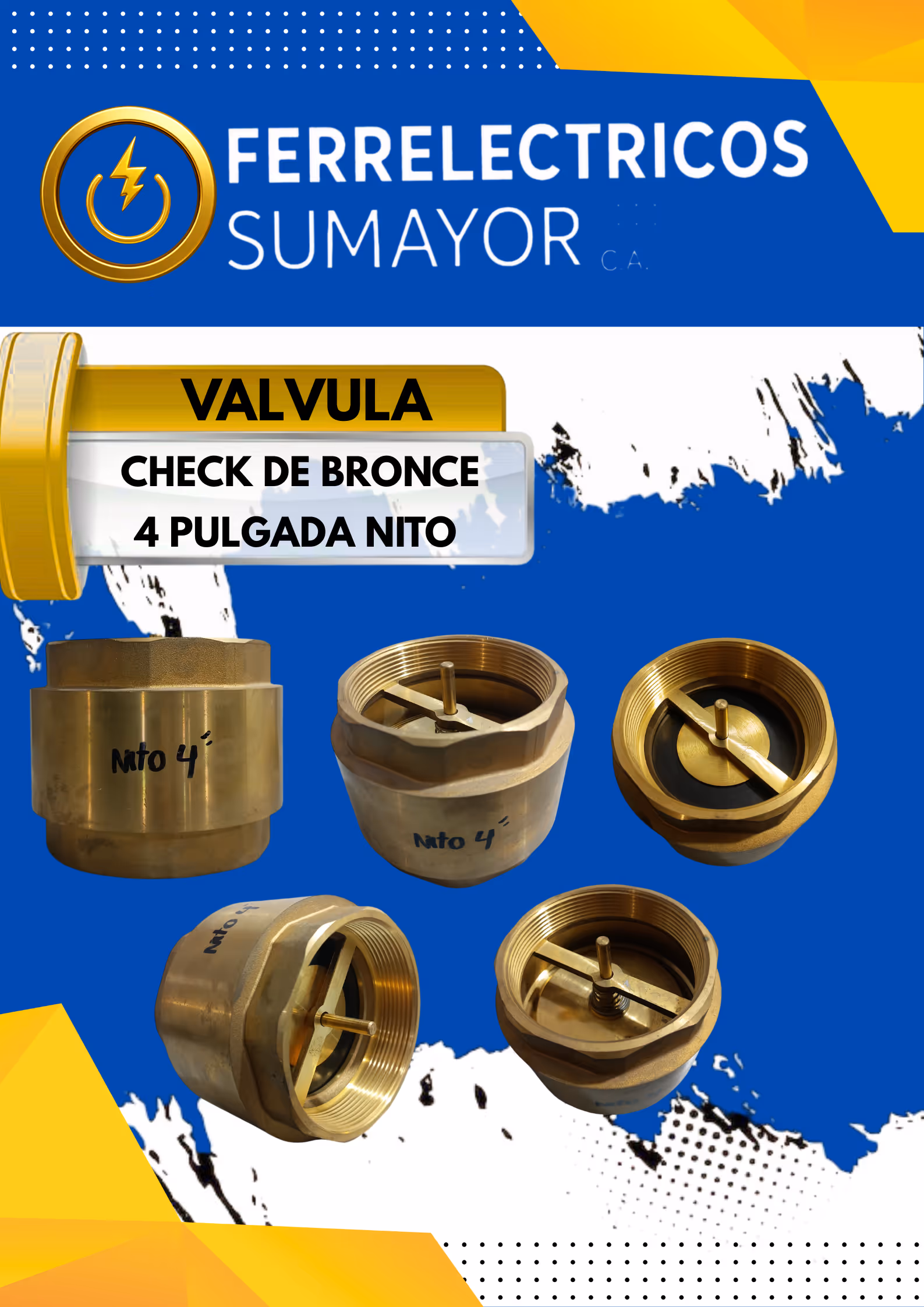 VÁLVULA CHECK DE BRONCE 4 PULGADA 