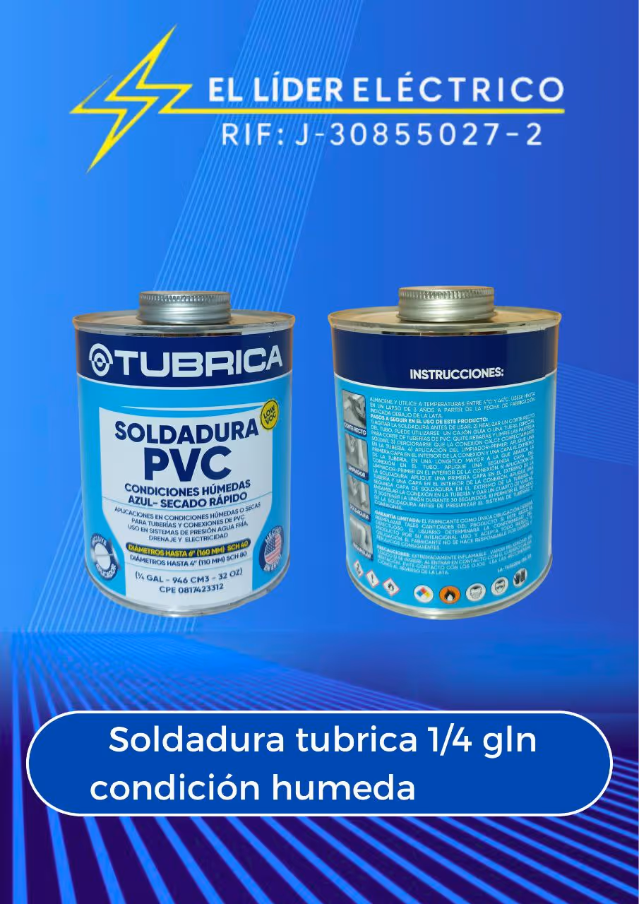 SOLDADURA TUBRICA 1/4 GLN CONDICION HUMEDA