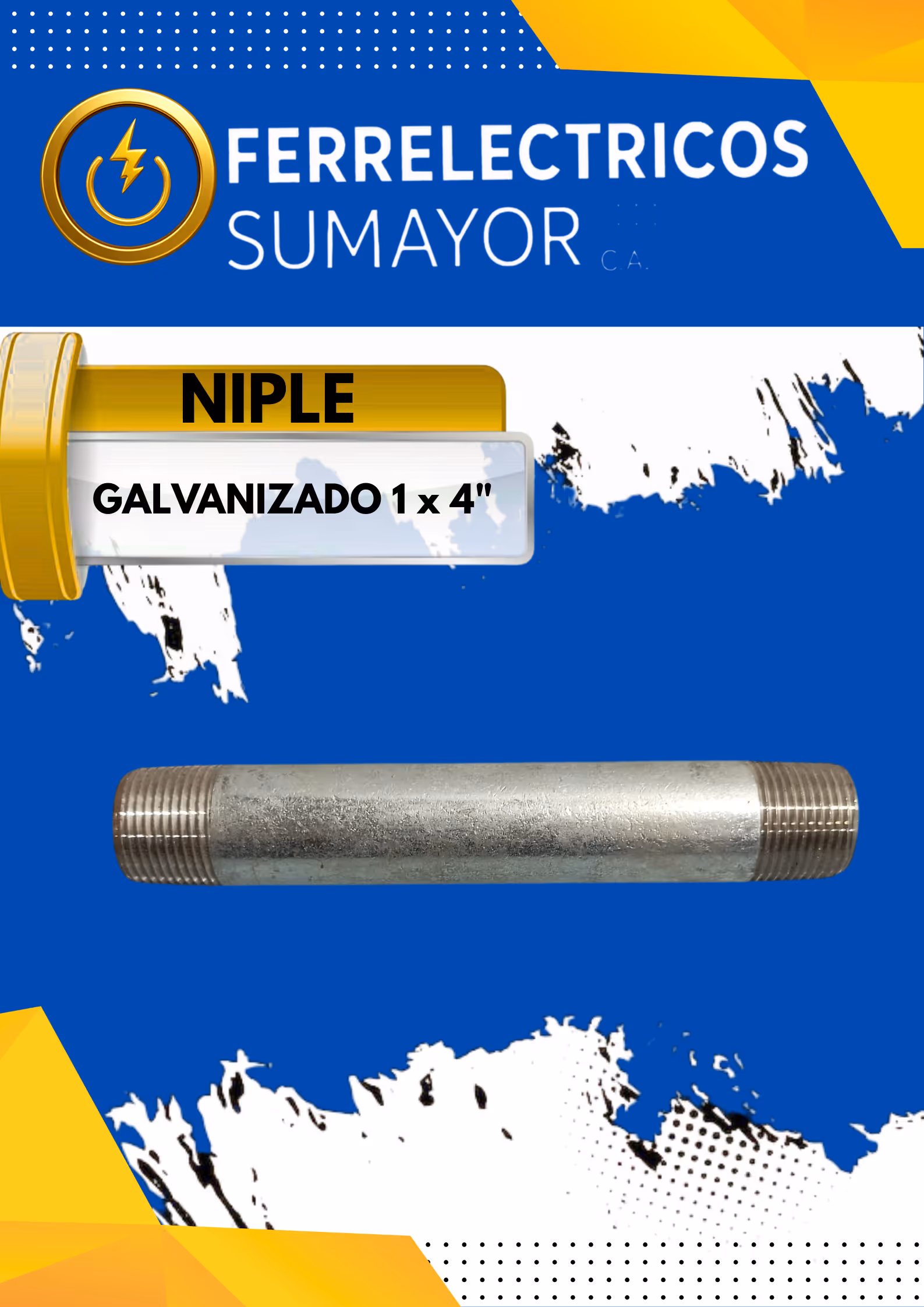 NIPLE GALVANIZADO 1 X 4 