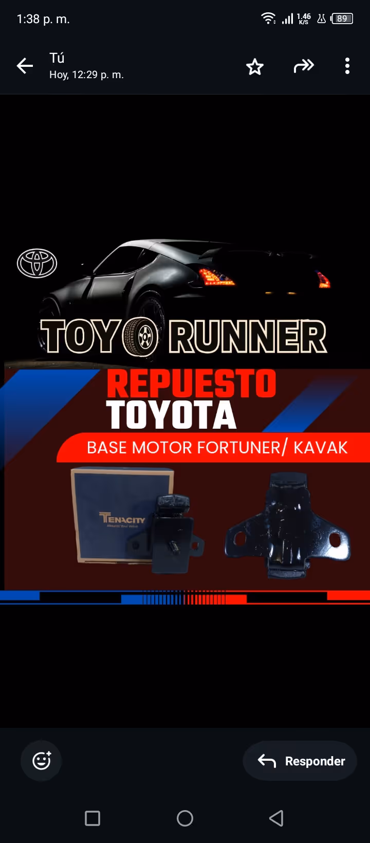 Base motor fortuner/kavak Tenacity 